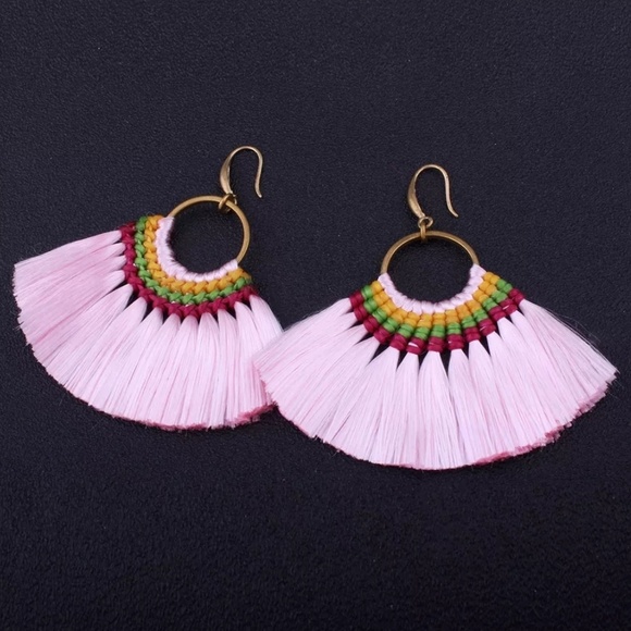 Vintage 1980s Long Black Tassel Earrings main image 1